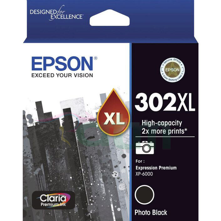 Epson 302XL C13T01Y192 Genuine Photo Black Ink Cartridge